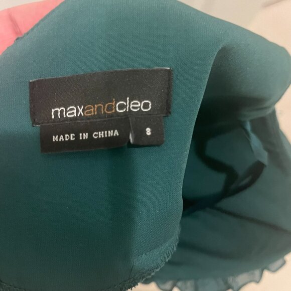 Max and Cleo Sleeveless Green Dress Size 8 - Picture 3 of 3